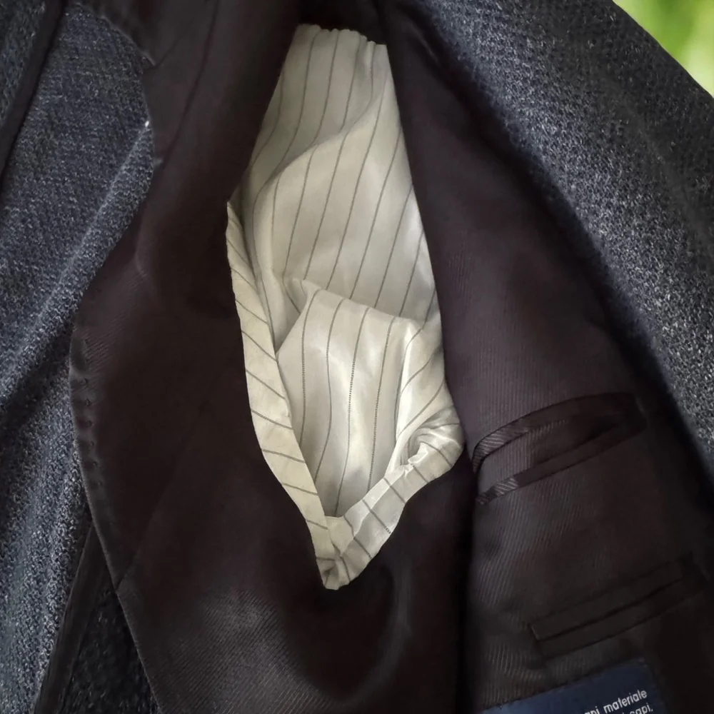 $1650 - Fedeli Damon Linen Jacquard Summer Blazer/Jacket - Navy Blue - 40 / 50 R - Picture 9 of 16